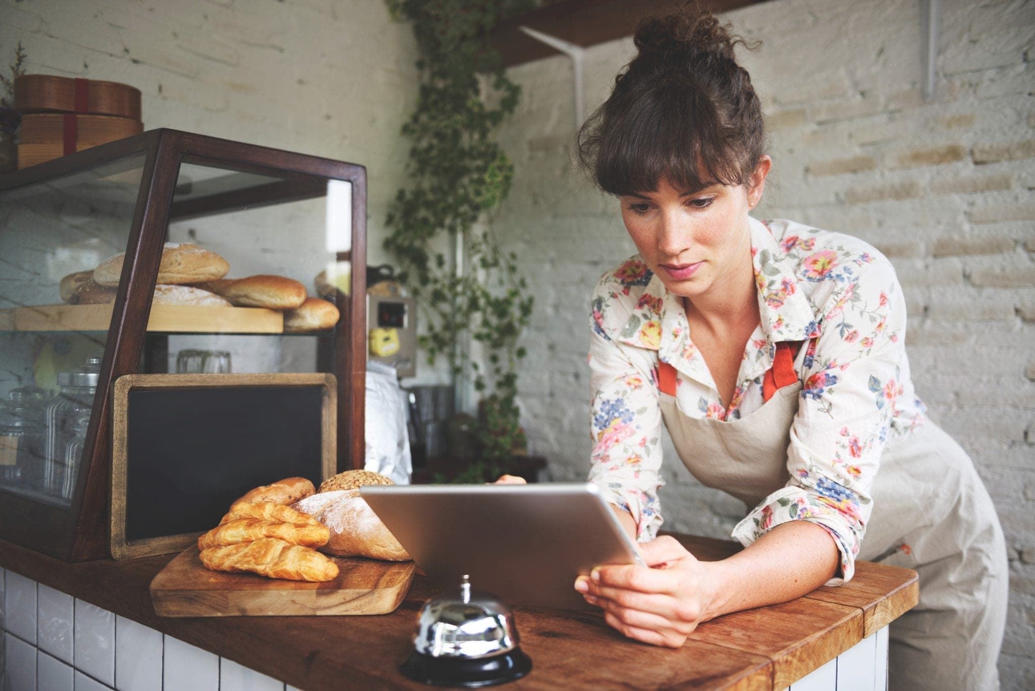 Lady business owner in bakery